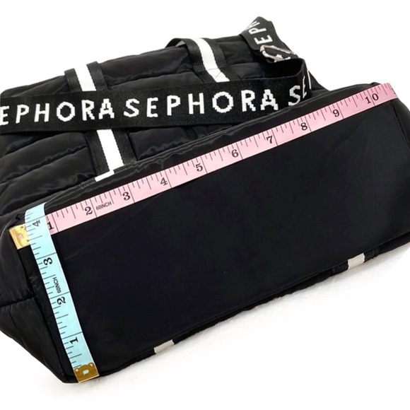SEPHORA Black & White Nylon Puffer Tote - Crossbody BagㅣEUCㅣLarge - Picture 8 of 10